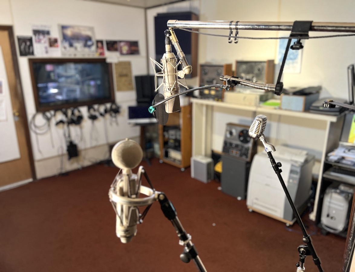 The Recording Center's studio live room - quality microphones