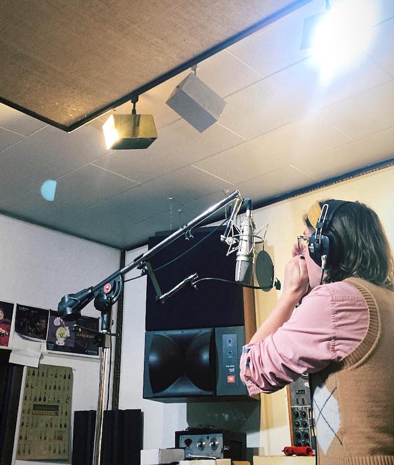 Michael Boris of Missoula band tracking vocals at The Recording Center